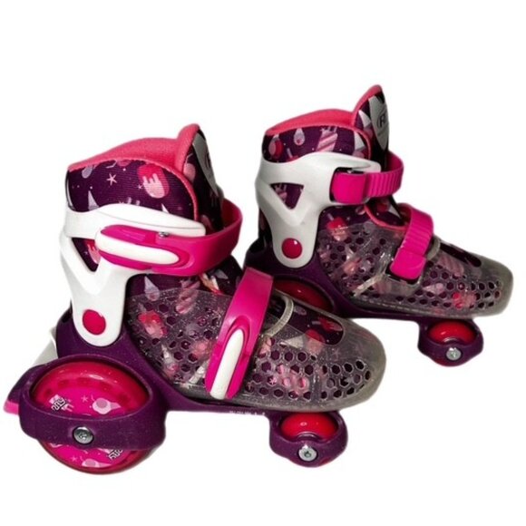 Roller Derby Girl's 4 Wheel Roller Skates Pink and Purple Adjustable Size 11-2 - Picture 2 of 7